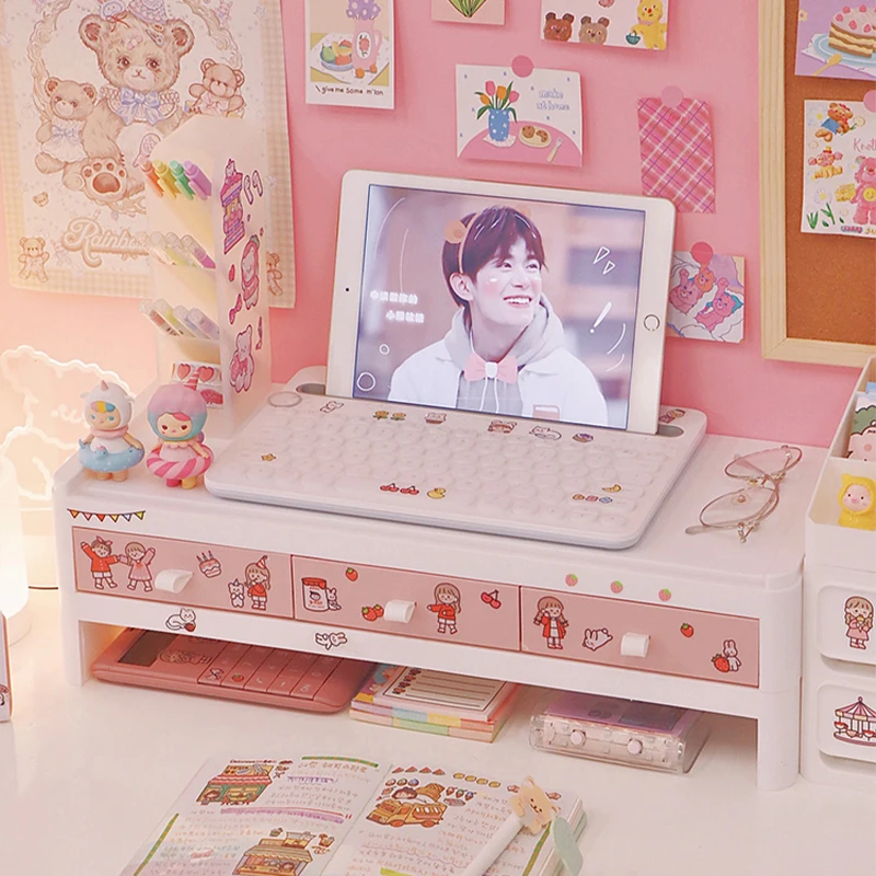 Desktop Elevated Rack With Drawers Simple Plastic Student Desk Computer Tablet Rack Stationery Storage Rack Desktop Organizer
Desktop Elevated Rack With Drawers Simple Plastic Student Desk Computer Tablet Rack Stationery Storage Rack Desktop Organizer