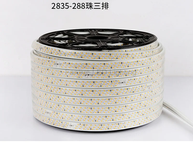 Fanlive 50m/lot 288leds/m Three Row LED Strip Light AC110V 220V SMD2835 IP65 Waterproof Neon Flexible Lighting Led Rope | Освещение