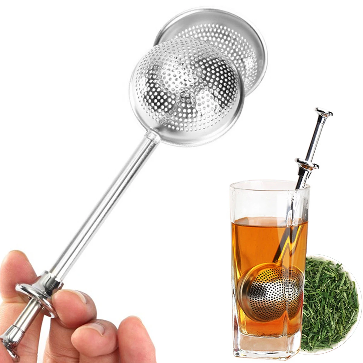 Tea Ball Infuser for Loose Tea Stainless Steel Mesh Tea Strainer Long-Handle Tea Steeper Reusable Tea Interval Diffuser Tea
Tea Ball Infuser for Loose Tea Stainless Steel Mesh Tea Strainer Long-Handle Tea Steeper Reusable Tea Interval Diffuser Tea