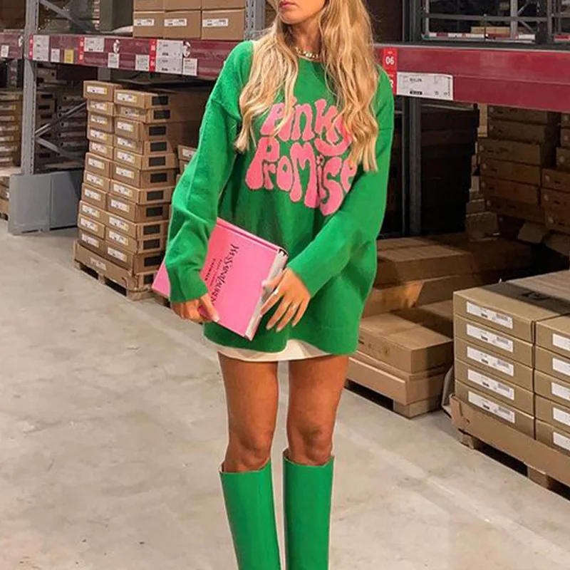 New Y2K Green Wool Knitted Women Fashion Sweater Dress Fairy Grunge Oversize Long Sleeve O Neck Mini Pullover Autumn Winter 2022
New Y2K Green Wool Knitted Women Fashion Sweater Dress Fairy Grunge Oversize Long Sleeve O Neck Mini Pullover Autumn Winter 2022