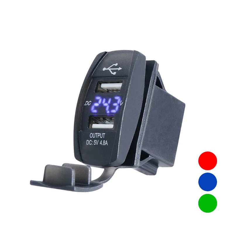 12V Car Charger 5V 4.8A Boat Waterproof Dual USB Port Socket Auto Adapter With LED Voltmeter Dustproof Phone Charger
12V Car Charger 5V 4.8A Boat Waterproof Dual USB Port Socket Auto Adapter With LED Voltmeter Dustproof Phone Charger