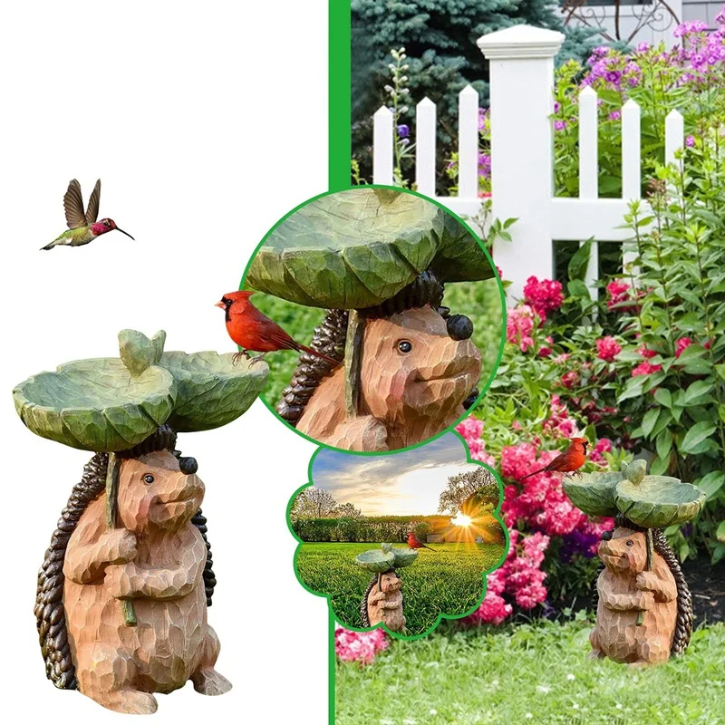 Outdoor Hedgehog Bird Bath Bowl Resin Pedestal Decoration For Yard Garden Base Feeder Wonderful Outside Decor Best Gift
Outdoor Hedgehog Bird Bath Bowl Resin Pedestal Decoration For Yard Garden Base Feeder Wonderful Outside Decor Best Gift