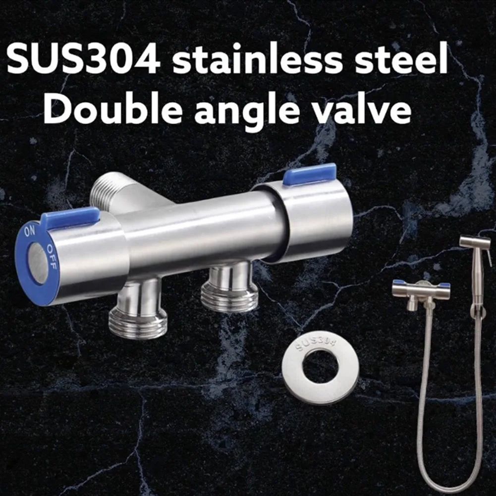 Double Handle Stainless Steel Cold Water Faucet One-in Two-out Double-purpose Triangular Valve Tap Two Ways Out Water Faucet
Double Handle Stainless Steel Cold Water Faucet One-in Two-out Double-purpose Triangular Valve Tap Two Ways Out Water Faucet