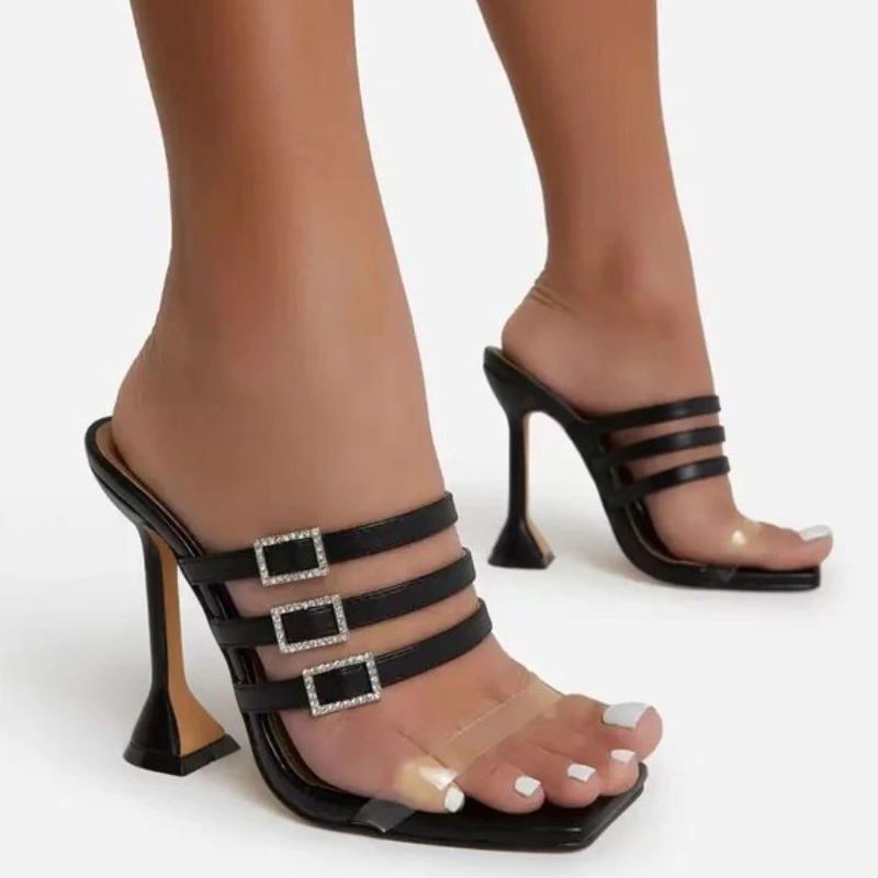 

2022 Women Office Pumps Fashion Multi-Strap Crisscross Thin Heeled Sandals Buckle Strap Party Wear Sexy Shoes Wedding Sandals