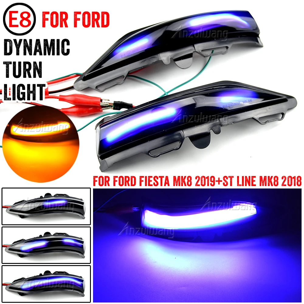 

2 Pieces Dynamic Blinker LED Turn Signal Lights Side Mirror indicator for Ford for Fiesta MK8 19+ Mk7
