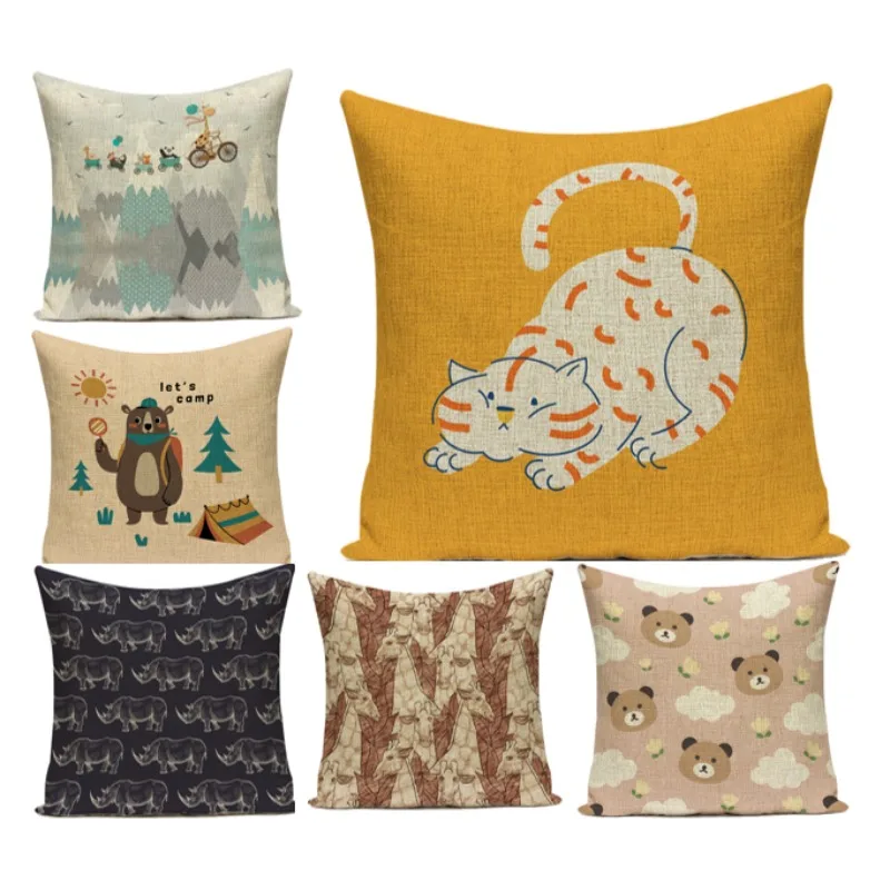 Animal Cartoon Print Decorative Pillows for Bed Vintage Square Personalized Chair Gamer Bedroom Upholstery Home Decoration E2267
Animal Cartoon Print Decorative Pillows for Bed Vintage Square Personalized Chair Gamer Bedroom Upholstery Home Decoration E2267