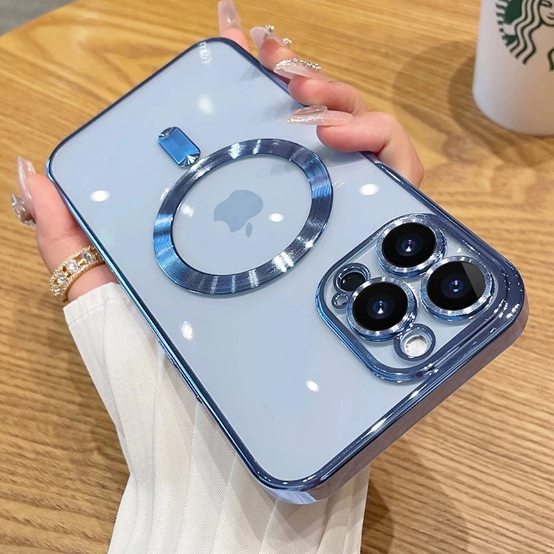 Luxury Transparent Magnetic For Magsafe Wireless Charging Case For iPhone 14 Plus 13 12 11 Pro Max Clear Plating Silicone Cover
Luxury Transparent Magnetic For Magsafe Wireless Charging Case For iPhone 14 Plus 13 12 11 Pro Max Clear Plating Silicone Cover