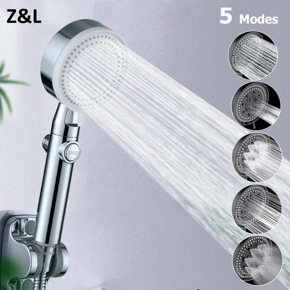Bath Shower Head Black 5 Modes Adjustable High Pressure Showerheads with One-key Stop Water Saving Bathroom Accessories
Bath Shower Head Black 5 Modes Adjustable High Pressure Showerheads with One-key Stop Water Saving Bathroom Accessories