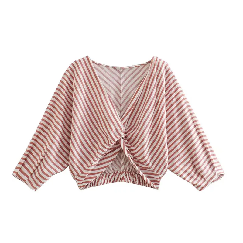 2022 Female Clothing New Fashion Linen-Blend Knotted Long Sleeves Lady Shirt Vintage V Neck Short Striped Chic Woman Blouse
2022 Female Clothing New Fashion Linen-Blend Knotted Long Sleeves Lady Shirt Vintage V Neck Short Striped Chic Woman Blouse