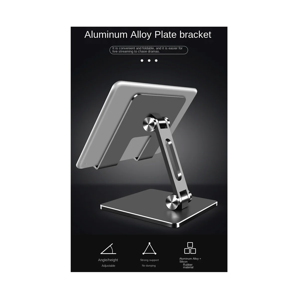 

Aluminum Alloy Tablet Stand Suitable for I Pad High Angle Adjustment Tablet Desktop Multifunctional Bookshelf(Grey)
