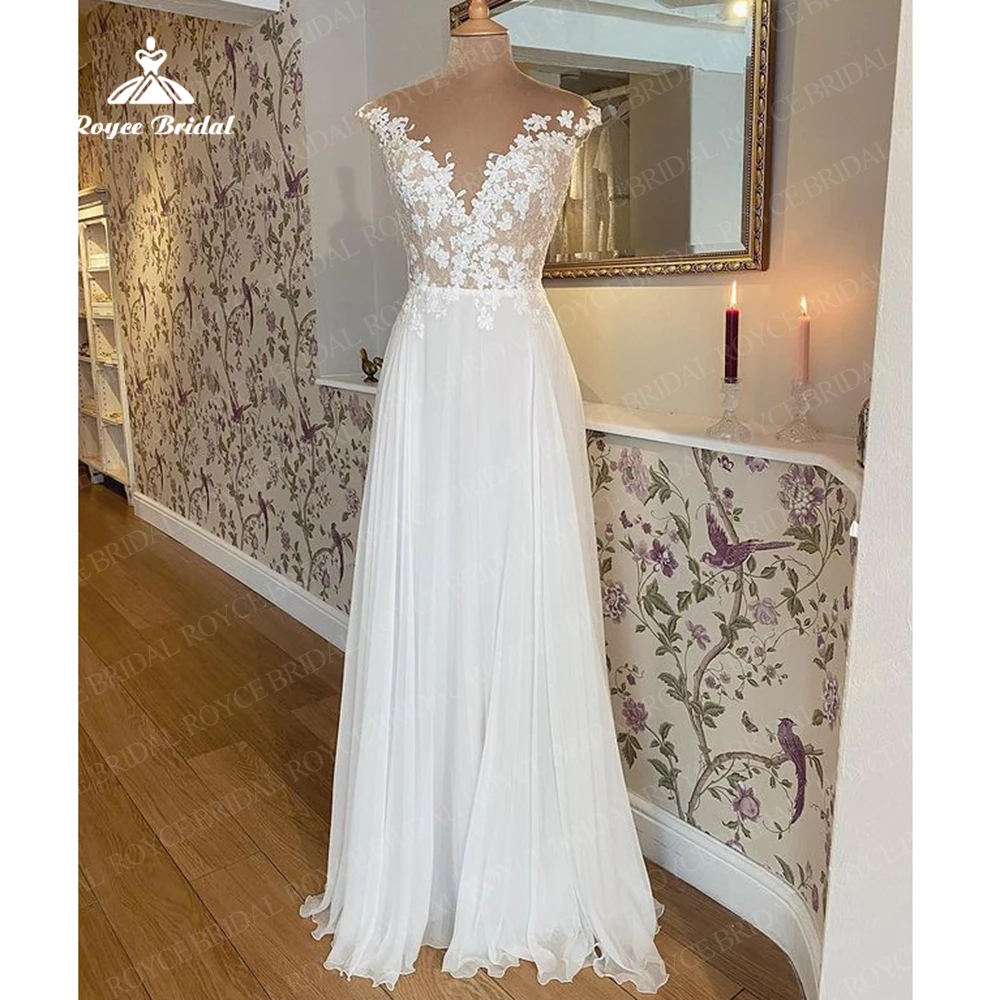 Sexy Lace Beach Wedding Dresses Illusion Appliques Boho Bride Dresses Backless Open Back A-Line Tulle Bridal Gown Robe de mariee
Sexy Lace Beach Wedding Dresses Illusion Appliques Boho Bride Dresses Backless Open Back A-Line Tulle Bridal Gown Robe de mariee
