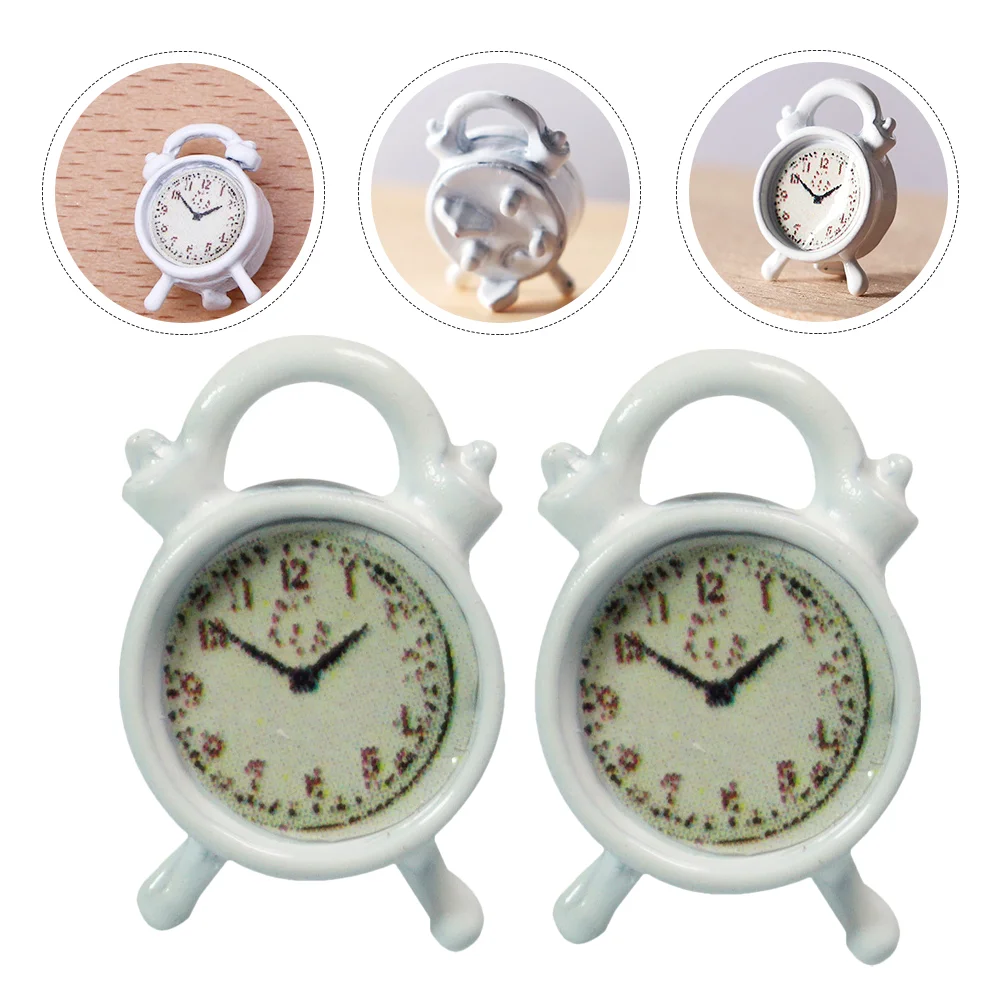 2 Pcs Mini Miniature Alarm Clock Figurine Model Home Furnishings Adornment Play House Alloy Ornament Child
2 Pcs Mini Miniature Alarm Clock Figurine Model Home Furnishings Adornment Play House Alloy Ornament Child