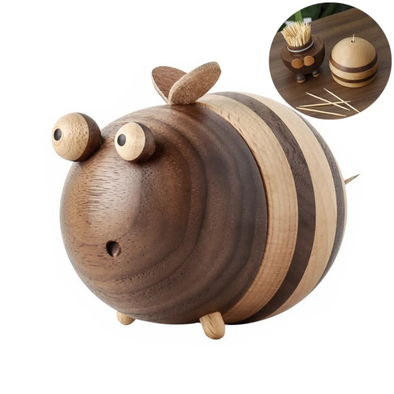 Creative Toothpick Box Toothpick Dispenser Wooden Bee Shape Toothpick Holder Friends Gift Home Decor And Dining Room Decoration
Creative Toothpick Box Toothpick Dispenser Wooden Bee Shape Toothpick Holder Friends Gift Home Decor And Dining Room Decoration