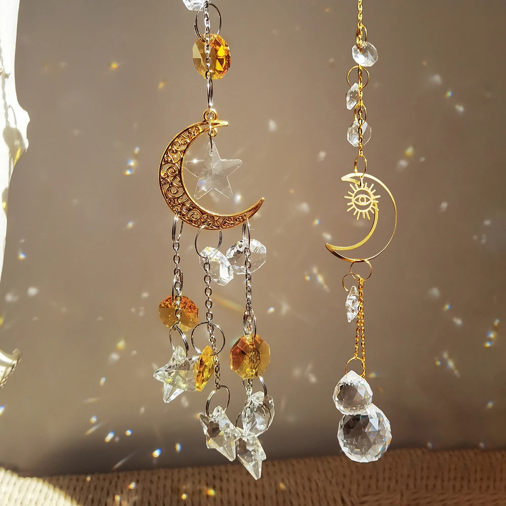 Moon Sun Catcher Garden Wedding Decoration Window Rainbow Maker Home Decor Hanging Crystal Prism Suncatcher Christmas Gift
Moon Sun Catcher Garden Wedding Decoration Window Rainbow Maker Home Decor Hanging Crystal Prism Suncatcher Christmas Gift