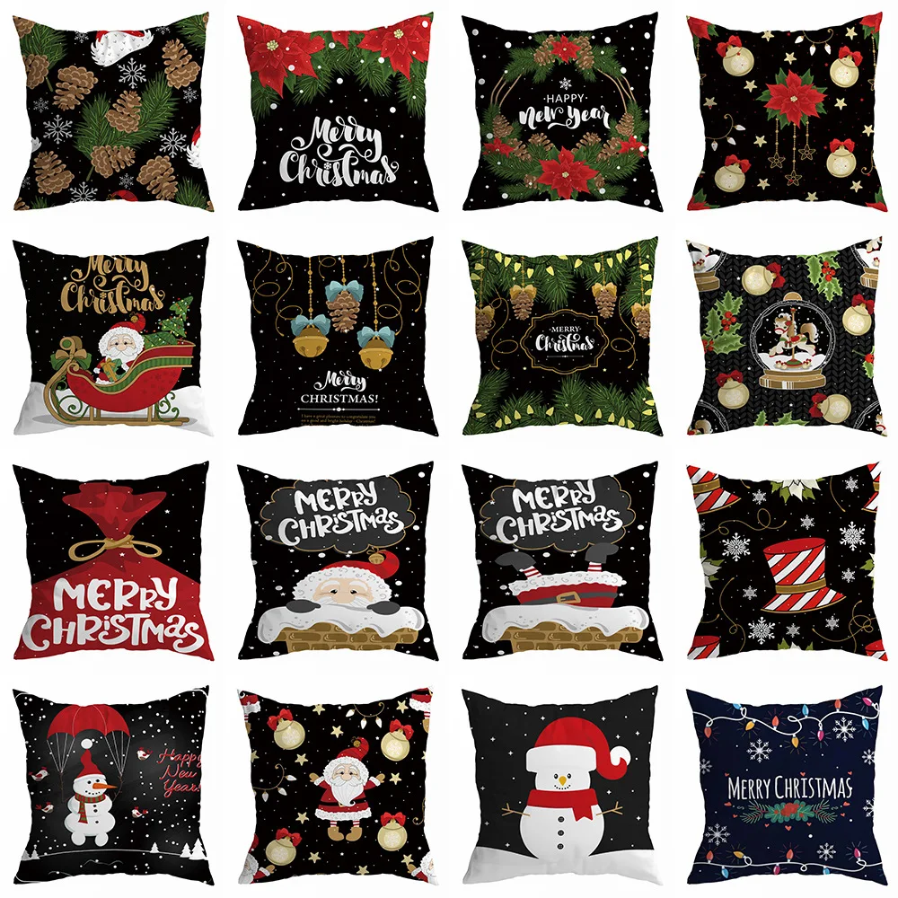 Merry Christmas Cushion Cover Festival Black Pillow Covers Decorative Home Decoration 45cm*45cm Christmas Ornaments
Merry Christmas Cushion Cover Festival Black Pillow Covers Decorative Home Decoration 45cm*45cm Christmas Ornaments