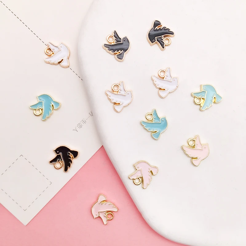 

5pcs/lot Mix Alloy Enamel Gold Plated Bird Shape Charms Pendant for DIY Necklae Bracelets Jewelry Making Findings