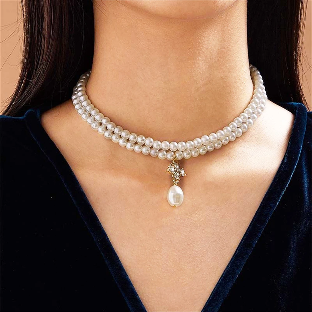 Retro Baroque Double Layer Pearl Necklace for Women Simple Temperament Choker Clavicle Neck Jewelry Christmas Gift
Retro Baroque Double Layer Pearl Necklace for Women Simple Temperament Choker Clavicle Neck Jewelry Christmas Gift