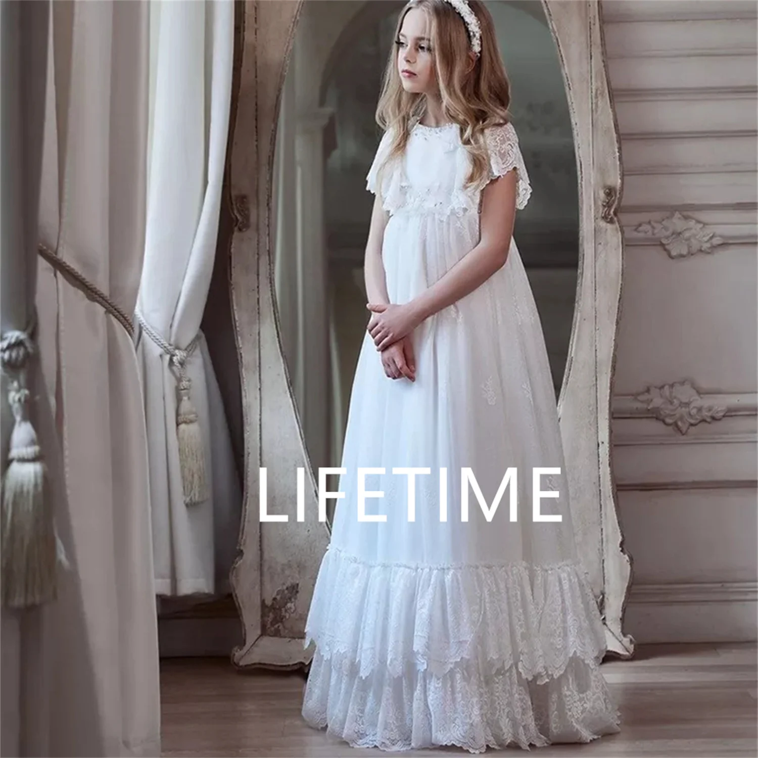White Flower Girl Dress Wedding Princess One Shoulder Ankle Length Party Costume Applique A-line Lace Prom Dresses For Kids
White Flower Girl Dress Wedding Princess One Shoulder Ankle Length Party Costume Applique A-line Lace Prom Dresses For Kids