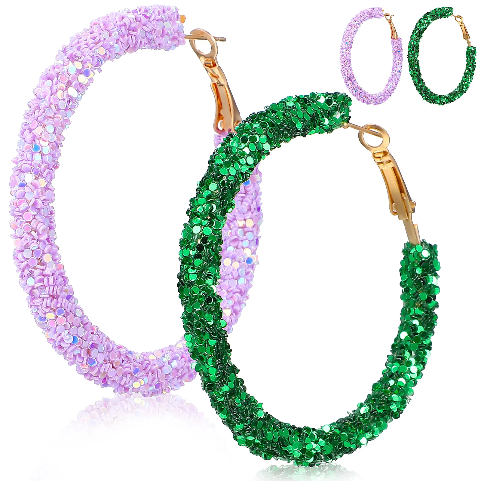 2 Pairs Earrings Hoops Women Colorful Round Sequin Studs Circle European Fashion Sequined
2 Pairs Earrings Hoops Women Colorful Round Sequin Studs Circle European Fashion Sequined