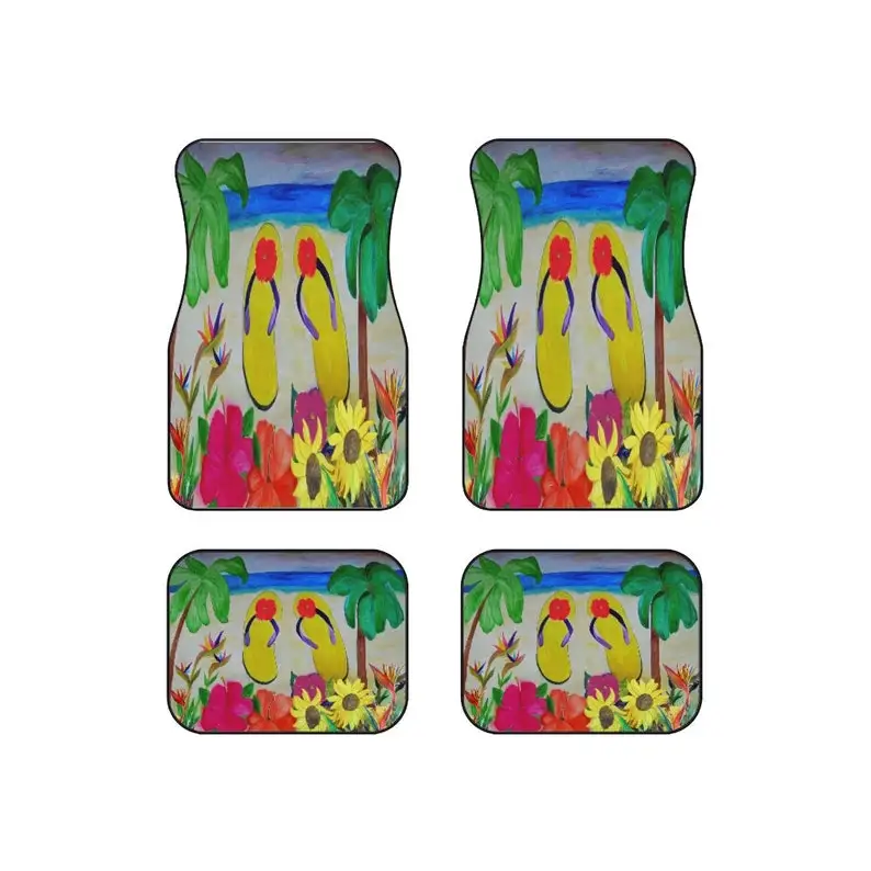 Flip flops beach design coastal Car Mats (Set of 4). Beach flip flops car accessory. Car floor mat gifts.
Flip flops beach design coastal Car Mats (Set of 4). Beach flip flops car accessory. Car floor mat gifts.