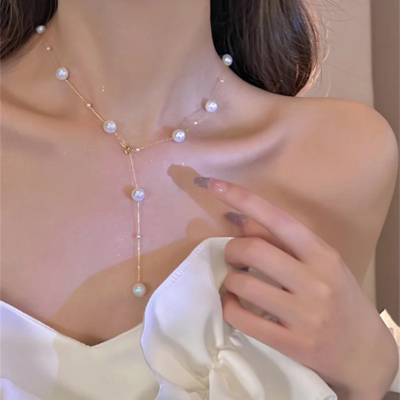 New Fashion Trend Unique Design Elegant Delicate Light Luxury Pearl Tassel Necklace Women Jewelry Wedding Party Premium Gift
New Fashion Trend Unique Design Elegant Delicate Light Luxury Pearl Tassel Necklace Women Jewelry Wedding Party Premium Gift