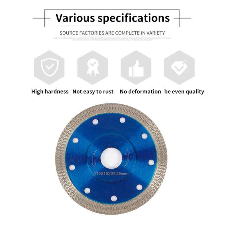 105/115/125mm Diamond Saw Blade For Porcelain Tile Ceramic Dry/Wet Cutting Stone Cut off Saw Blade Diamond Cutting Disc
105/115/125mm Diamond Saw Blade For Porcelain Tile Ceramic Dry/Wet Cutting Stone Cut off Saw Blade Diamond Cutting Disc