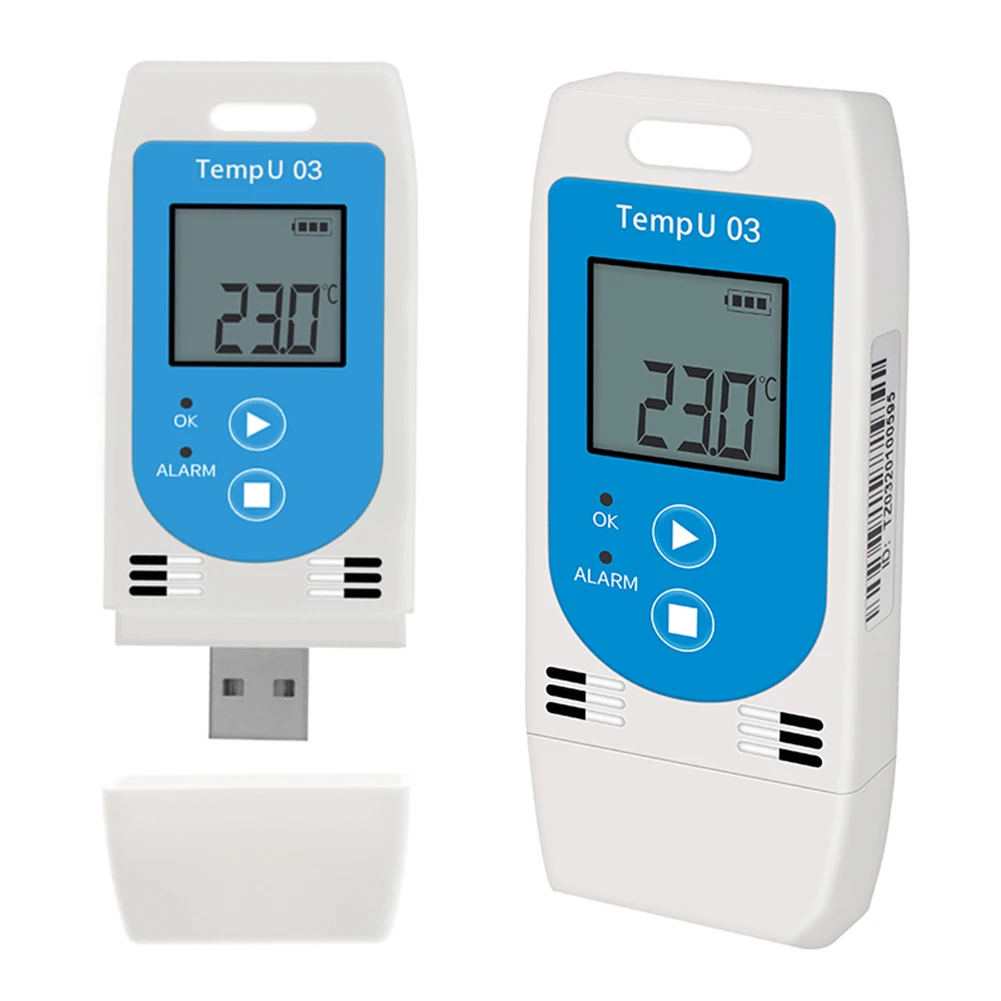 

TempU03 USB Temperature Humidity Data Logger with 32000 Points Recording Meter Large Capacity Reusable RH TEMP Detector Recorder