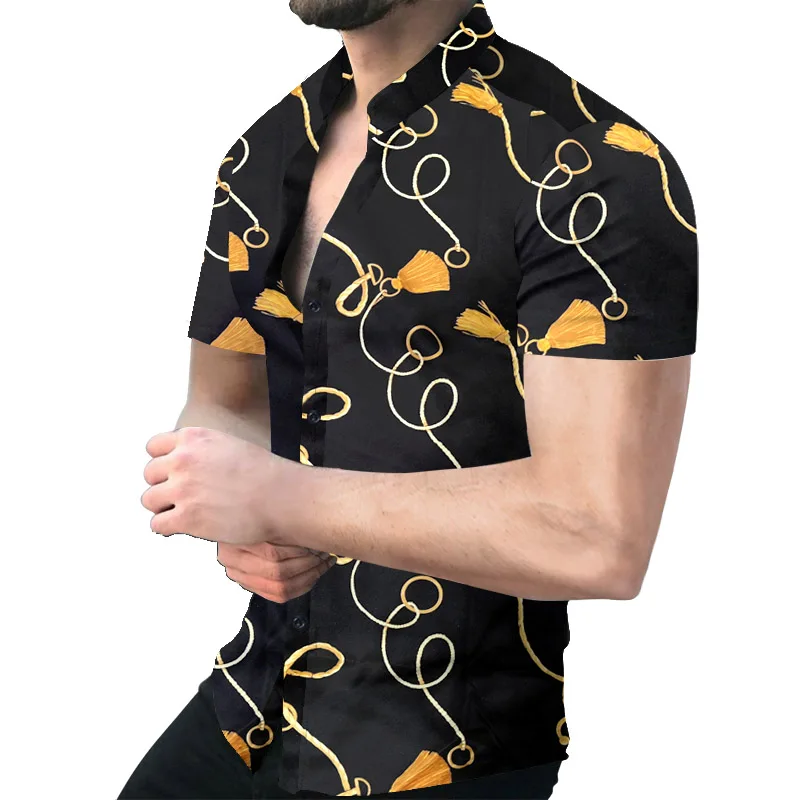 2023 Mens Ethnic Printed Shirt Nation Style Summer Man Shirt Stand Collar Stripe Short Sleeve Loose Hawaiian Henley Casual Shirt
2023 Mens Ethnic Printed Shirt Nation Style Summer Man Shirt Stand Collar Stripe Short Sleeve Loose Hawaiian Henley Casual Shirt