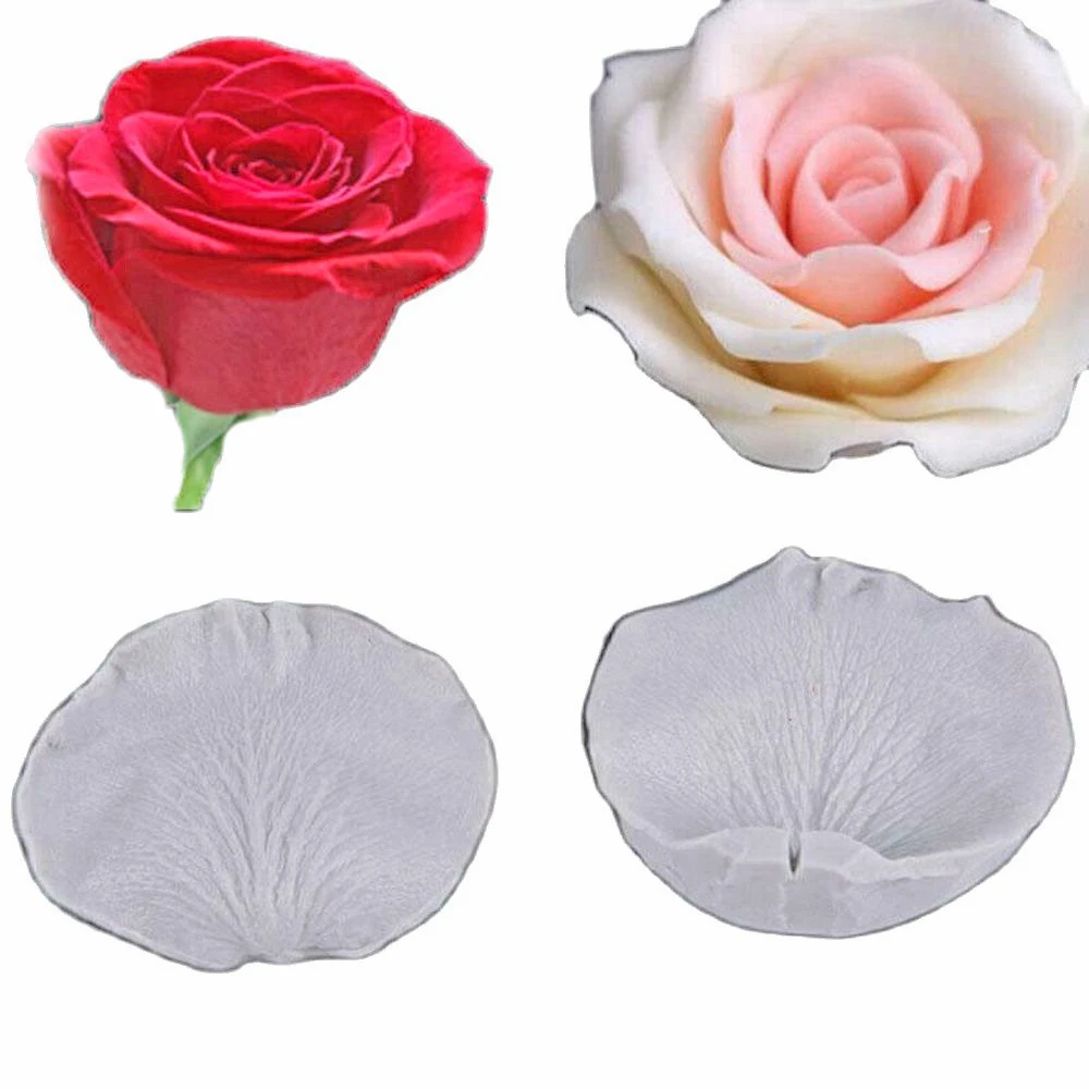 

Rose Silicone Petal Flower Mold Fondant Cake Chocolate Icing Mould Double Textured Sugar Making Sugarcraft Veiner