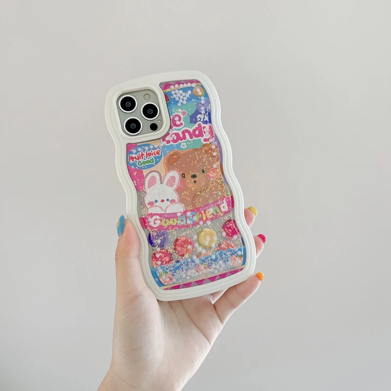 Luxury Wavy Borde Cute Candy Bear Liquid Quicksand Phone Case For iPhone 11 12 13 Pro Xs Max Xr X Shockproof Hard PC Back Cover 
Luxury Wavy Borde Cute Candy Bear Liquid Quicksand Phone Case For iPhone 11 12 13 Pro Xs Max Xr X Shockproof Hard PC Back Cover