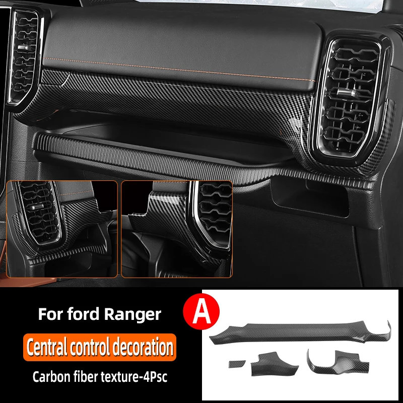Внутренние накладки из углеродного волокна под дерево для Ford Ranger Wildtrak T9 2023 2024