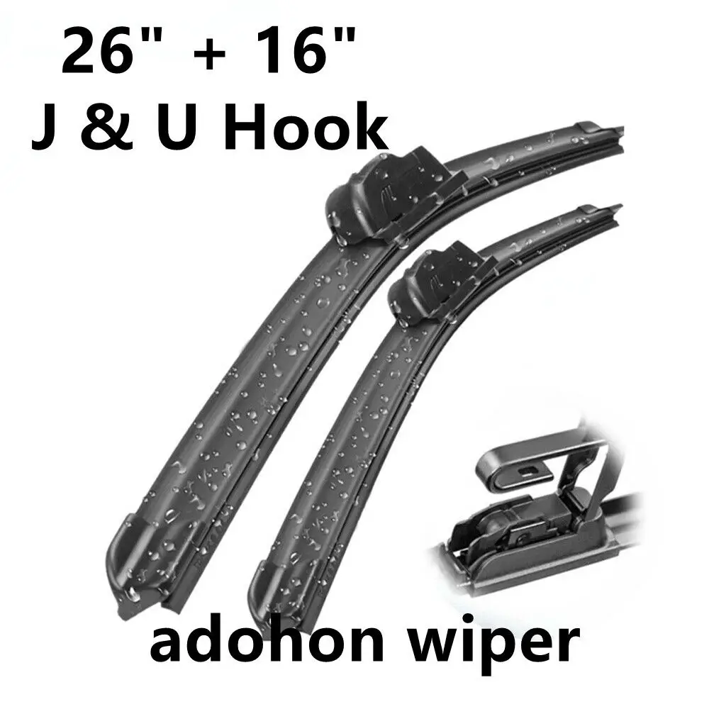 26"+16" J&U Hook Car Front Wiper Blade For Hyundai Kona Electric 2019 Windscreen
26"+16" J&U Hook Car Front Wiper Blade For Hyundai Kona Electric 2019 Windscreen