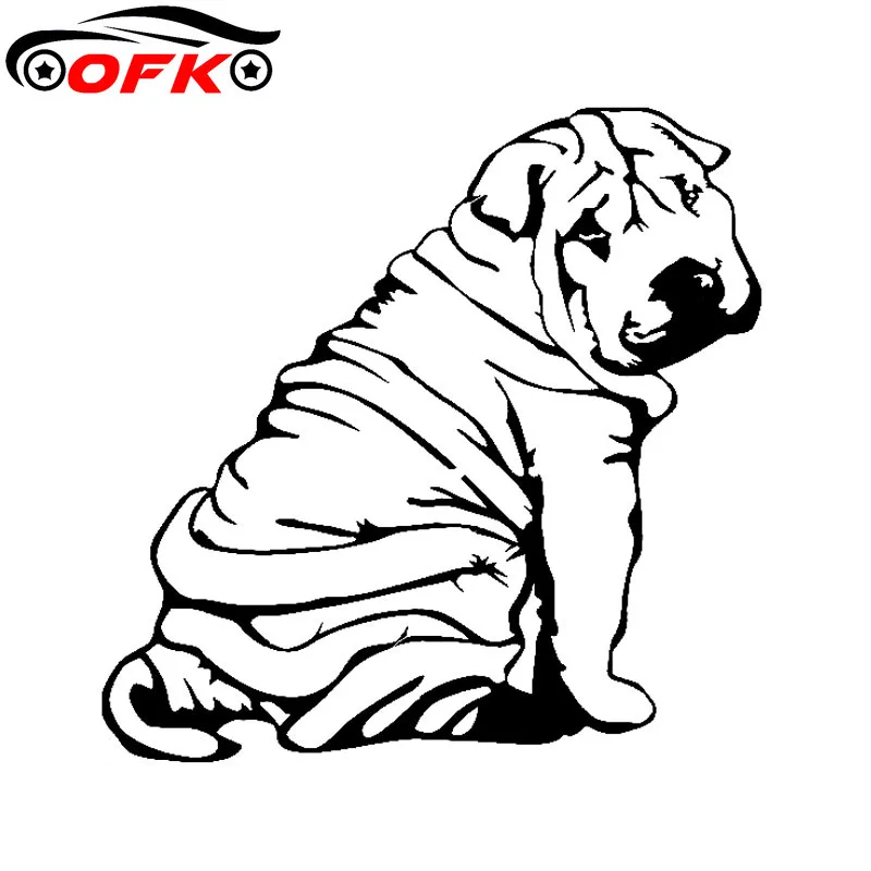 

Lovely Decor Art Dog Animal Shar Pei Puppy Vinyl Sticker Car Decal Black/Silver 18CM*17.9CM