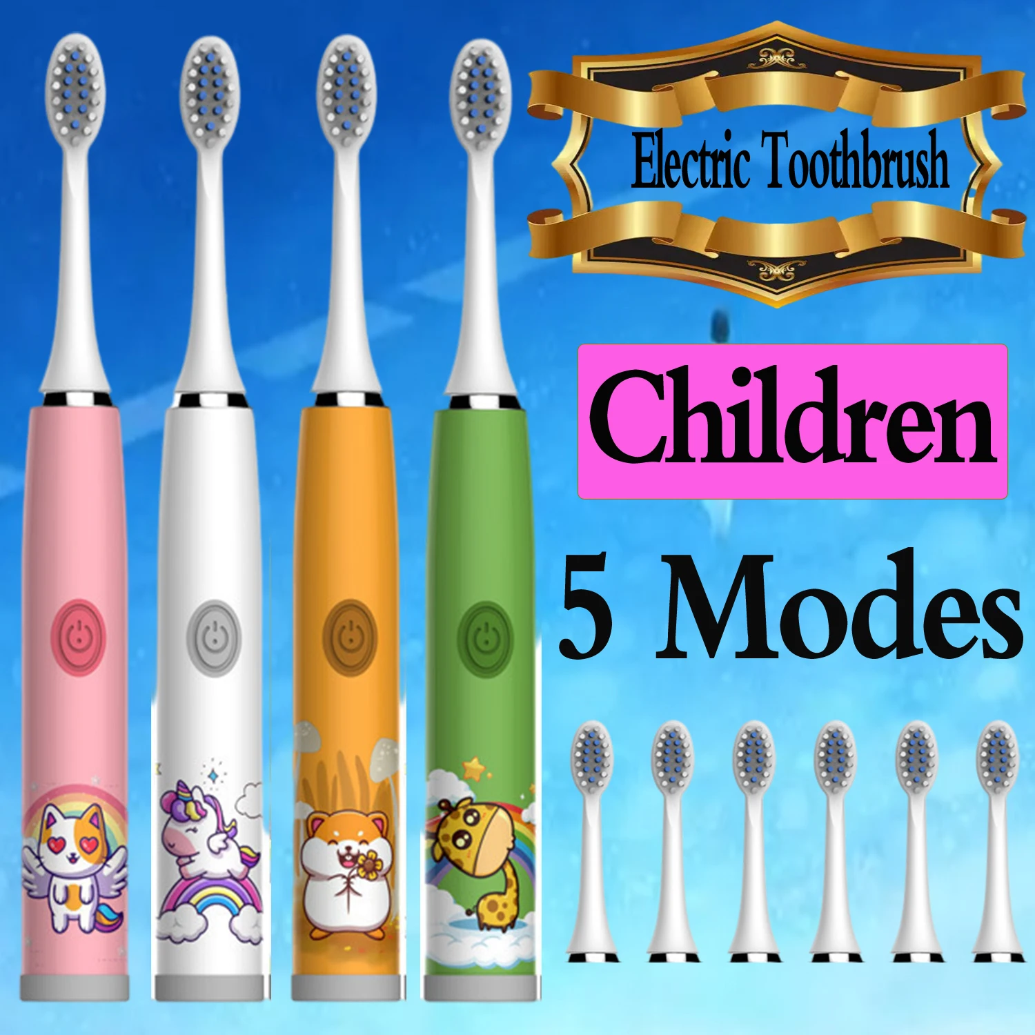 Sonic Electric Toothbrush for Children Cute Animal Set Oral Care Dental Whitening Replacement Teeth Brush for 3 - 18 Years Old
Sonic Electric Toothbrush for Children Cute Animal Set Oral Care Dental Whitening Replacement Teeth Brush for 3 - 18 Years Old
