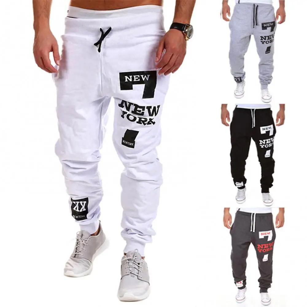

Pants Sweatpants Drawstring Trousers Men Stylish Casual 2022 New cargo pants Jogger Number 7 Printed Letter sweatpants штаны