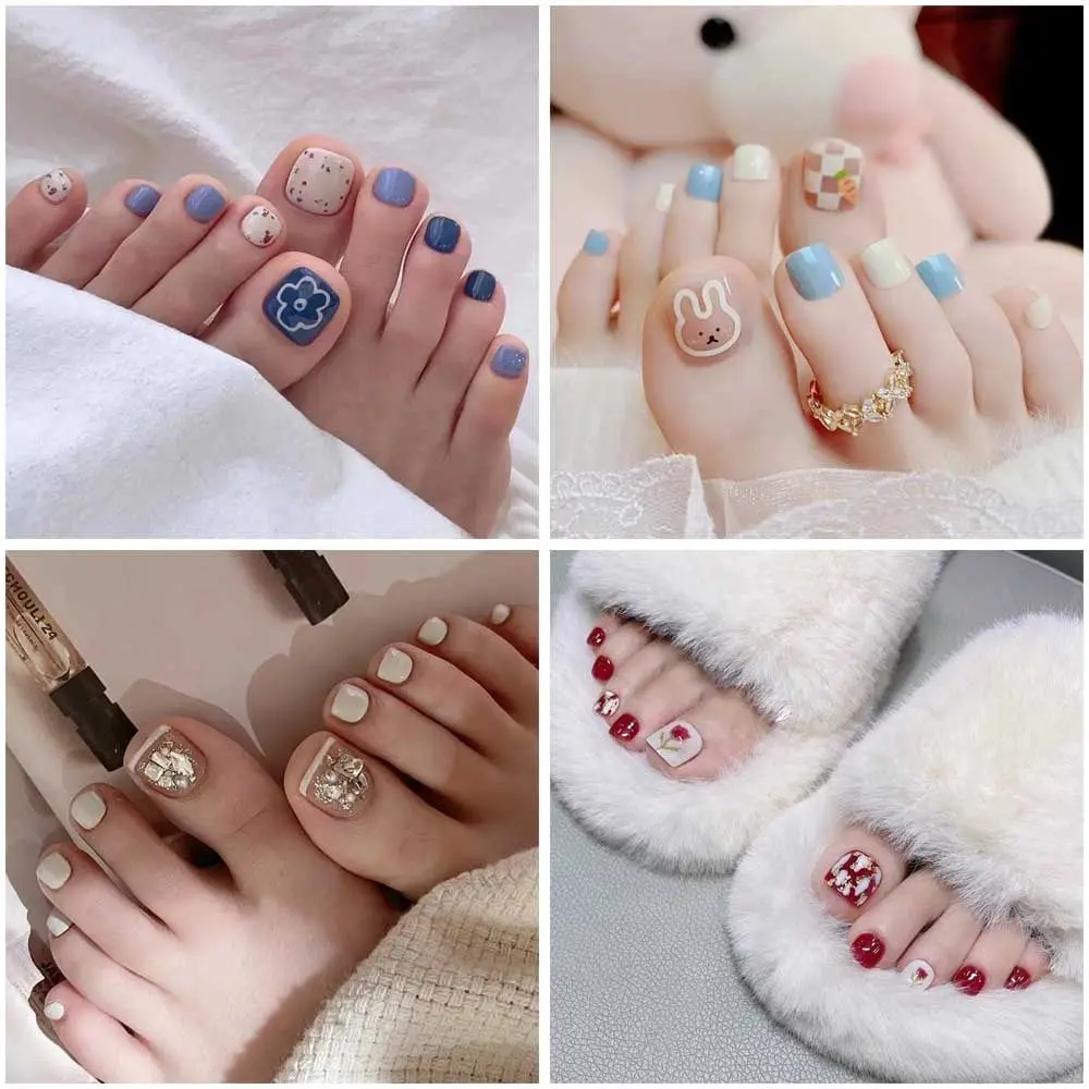 Girls Toe Nails Short Square French Full Cover Fake Toenails White Edge
Girls Toe Nails Short Square French Full Cover Fake Toenails White Edge