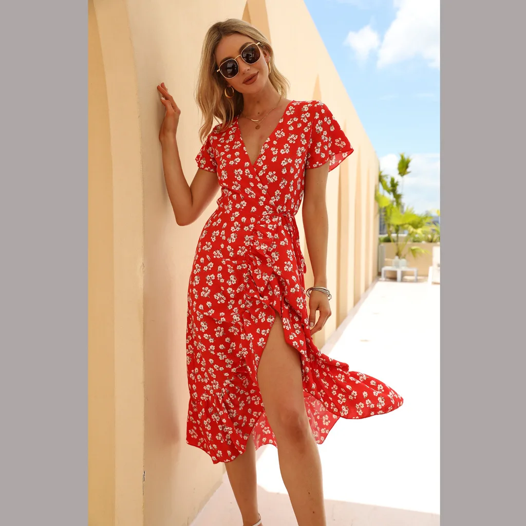 Summer Floral Print Long Dress Women Sexy Backless Bandage Slit Beach Sundresses Casual Elegant Black V Neck Sleeveless Dress
Summer Floral Print Long Dress Women Sexy Backless Bandage Slit Beach Sundresses Casual Elegant Black V Neck Sleeveless Dress