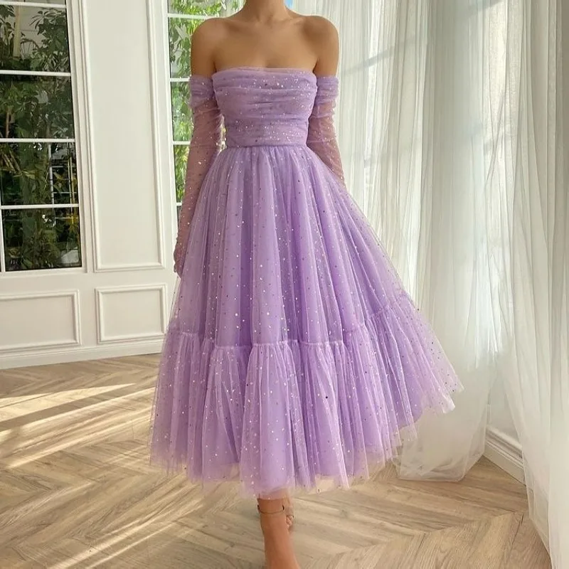 2023 Women Purple Sexy Strapless Long Bridesmaid Dress Elegant Sequins Tulle Evening Party Gown Female Swing Birthday Prom Dress
2023 Women Purple Sexy Strapless Long Bridesmaid Dress Elegant Sequins Tulle Evening Party Gown Female Swing Birthday Prom Dress