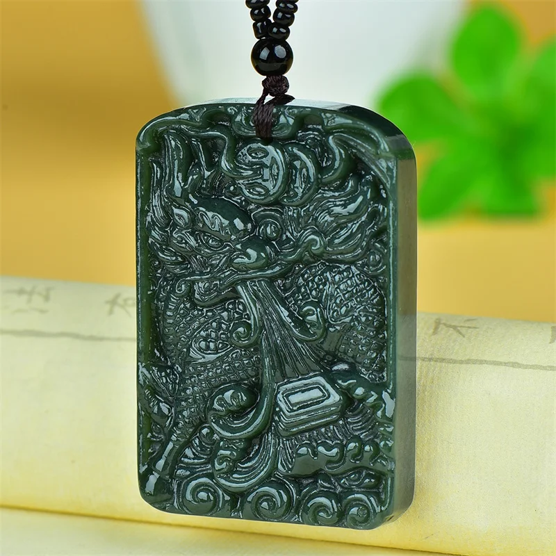 MaiChuang/HeTian Cyan Jade Qilin Make A Fortune Beast Necklace Pendant Fashion Elegant Personality Jewelry Men Women Couple Gift
MaiChuang/HeTian Cyan Jade Qilin Make A Fortune Beast Necklace Pendant Fashion Elegant Personality Jewelry Men Women Couple Gift