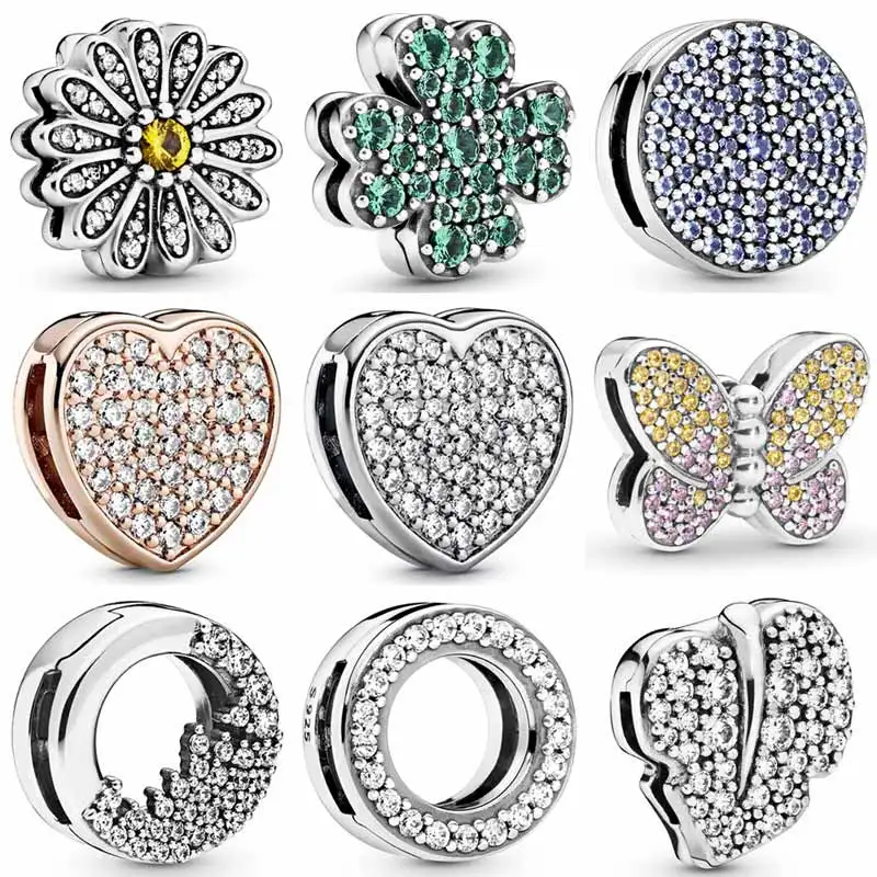 

Sparkling Icicles Daisy Flower Clover Butterfly Reflexions Clip Charm Fit Europe Bracelet 925 Sterling Silver Bead Diy Jewelry
