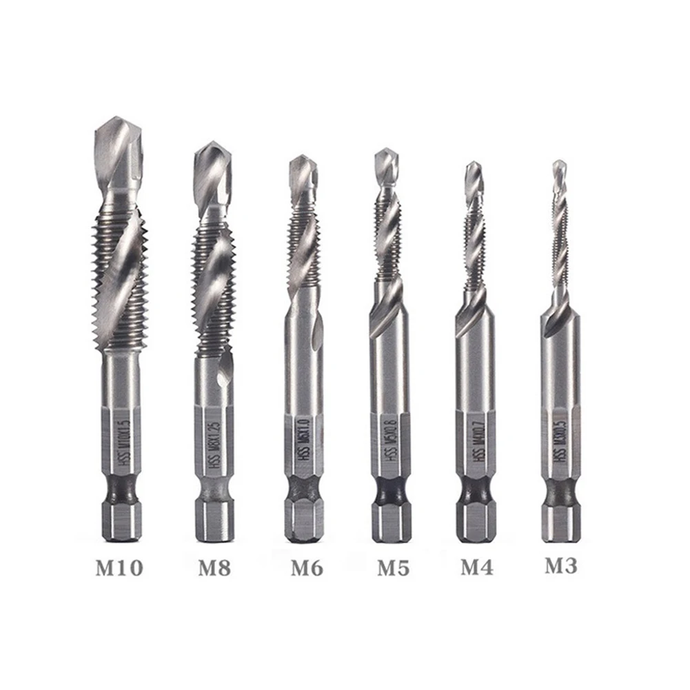 6pcs M3-M10 HSS 4341Composite Tap Drill Bits Set Hex Shank Tap Drill Bits For Wood Plastic Aluminum Tin Alloy Power Tool Parts
6pcs M3-M10 HSS 4341Composite Tap Drill Bits Set Hex Shank Tap Drill Bits For Wood Plastic Aluminum Tin Alloy Power Tool Parts