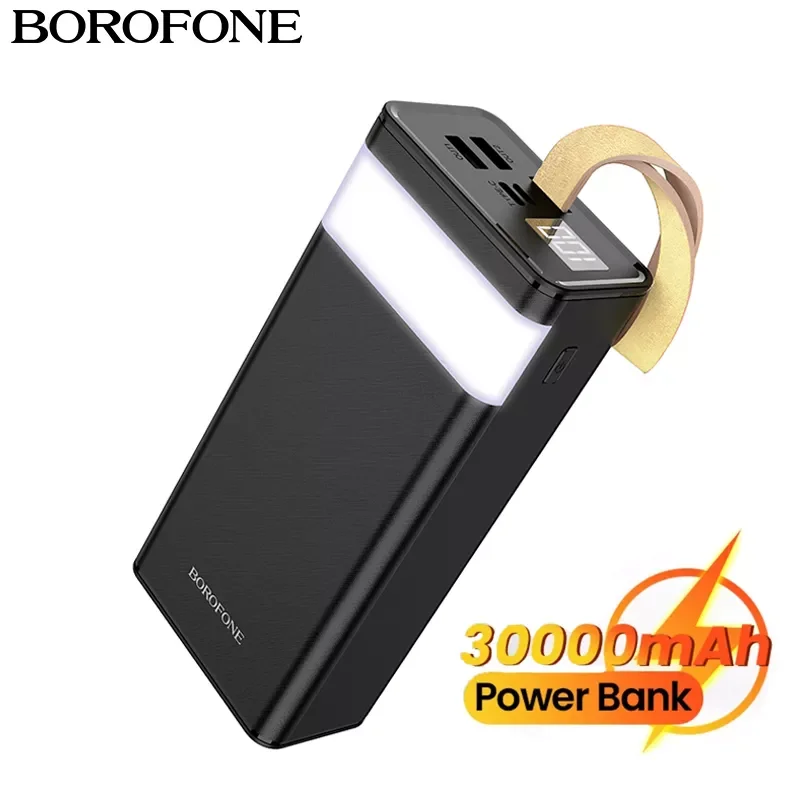 

NEW2023 BOROFONE Power Bank 20000mAh 30000mAh Portable USB C Digital Display External Battery Charger For iPhone