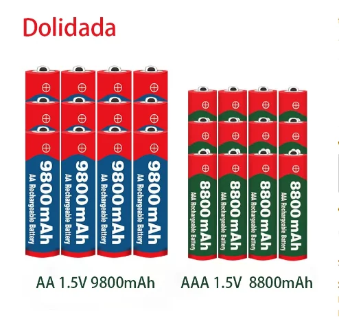 1.5V AA 9800 mAh + AAA 8800 alkaline rechargeable battery for clock toy camera |