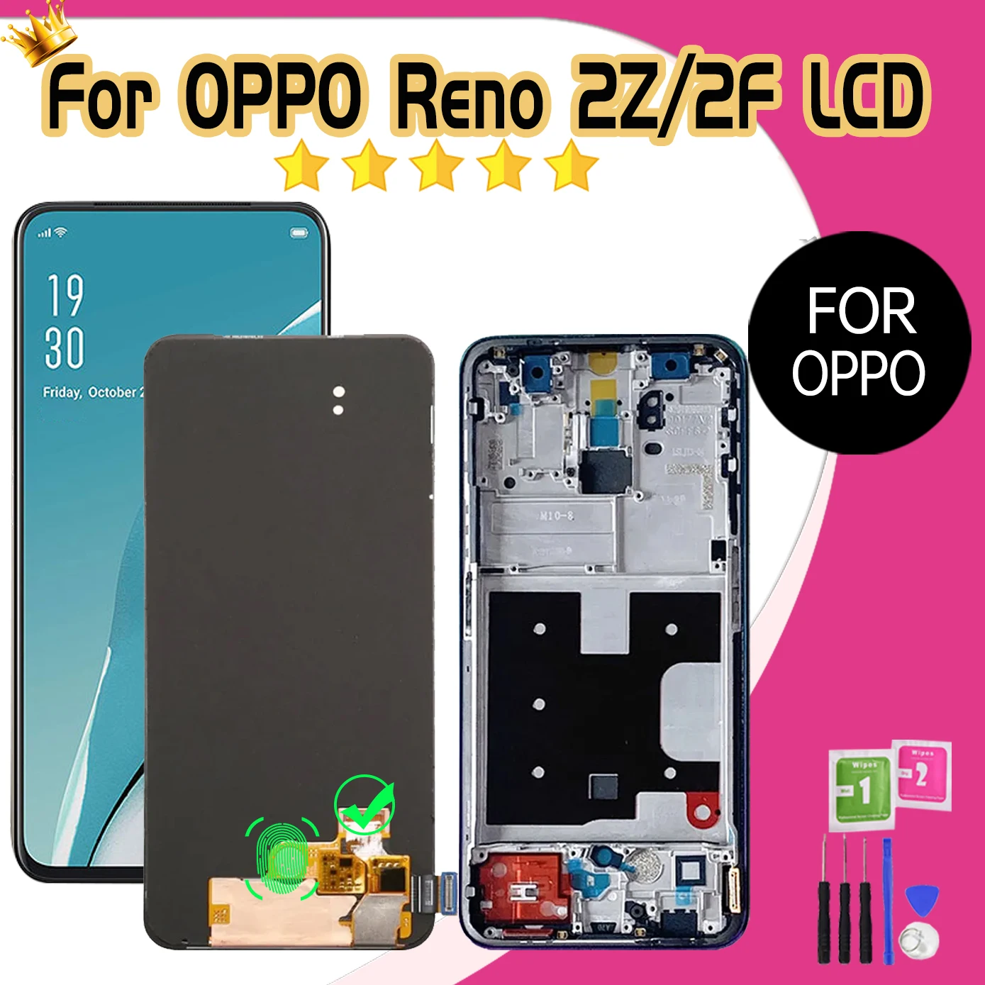 ЖК-дисплей для Reno 2F / 2Z в сборе OPPO Reno2 Z F K3 Realme X дисплей сенсорный экран дигитайзер