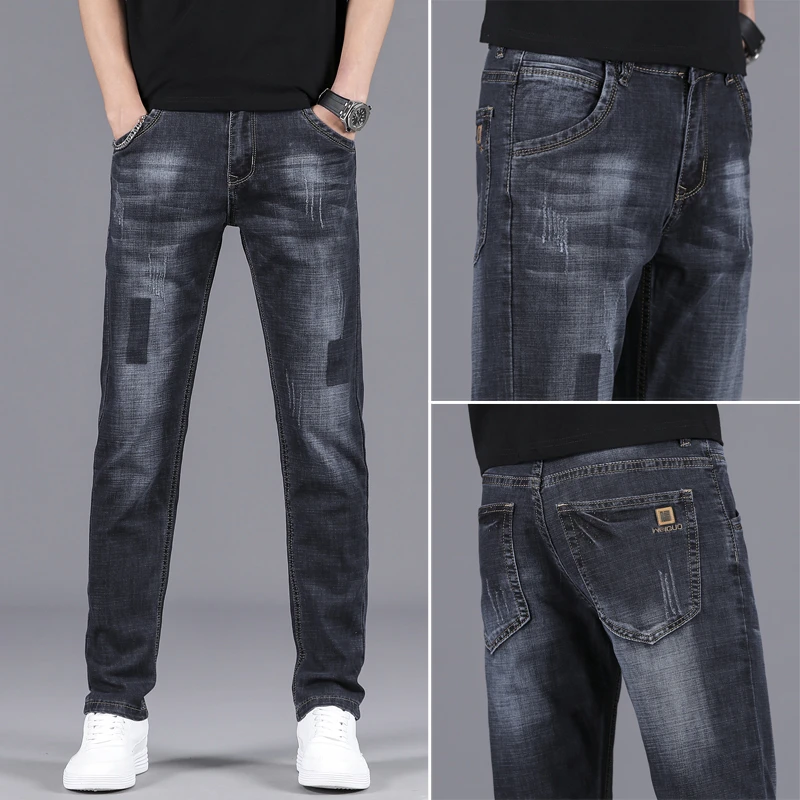 Men's Summer Blue Black Straight Thin Jeans Classic Style Business Cotton Tencel Fabric Stretch Denim Pants Baggy Jeans
Men's Summer Blue Black Straight Thin Jeans Classic Style Business Cotton Tencel Fabric Stretch Denim Pants Baggy Jeans