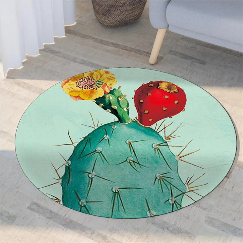 

Cartoon Funny Cactus Carpet Square Anti-Skid Area Floor Mat 3D Rug Non-slip Mat Dining Room Living Room Soft Bedroom Carpet 01
