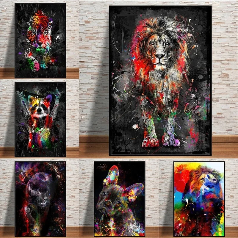 Abstract Watercolour Graffiti Lion Canvas Art Posters And Prints Colourful Tiger Animals Wall Painting For Room Decoration
Abstract Watercolour Graffiti Lion Canvas Art Posters And Prints Colourful Tiger Animals Wall Painting For Room Decoration