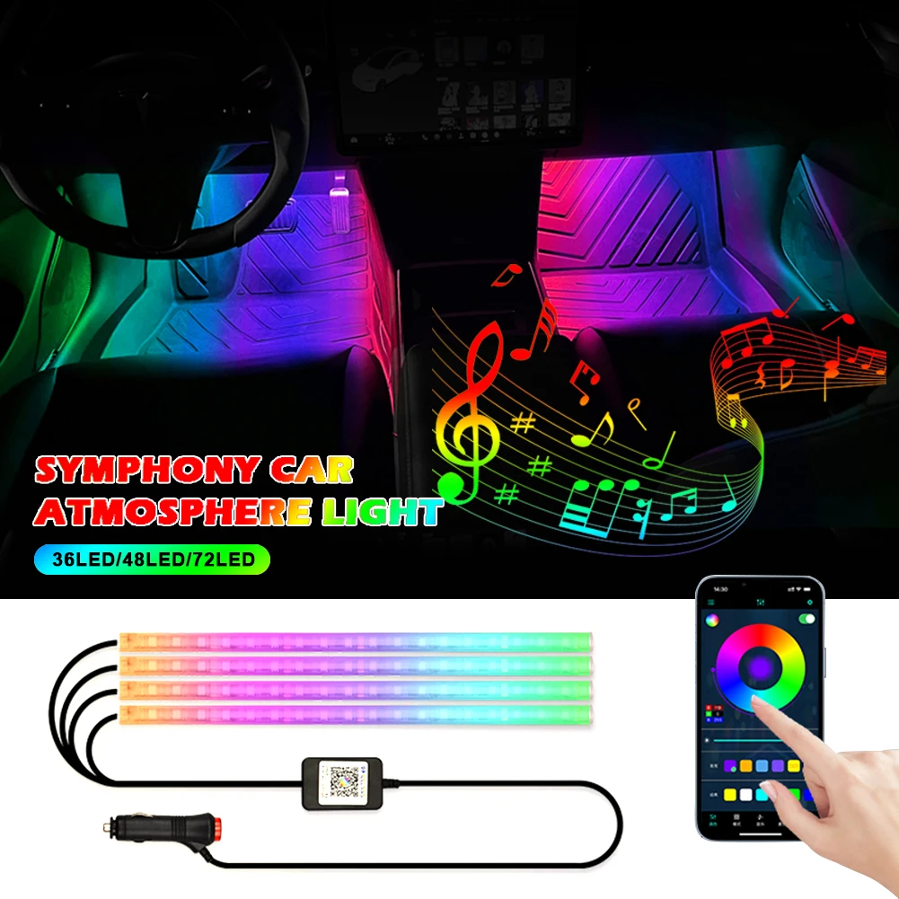 Car Interior Decorative Lights Car LED Foot Light 36/48/72LED Atmosphere Lamp Ambient Light APP Remote Control Car Lights Strips
Car Interior Decorative Lights Car LED Foot Light 36/48/72LED Atmosphere Lamp Ambient Light APP Remote Control Car Lights Strips