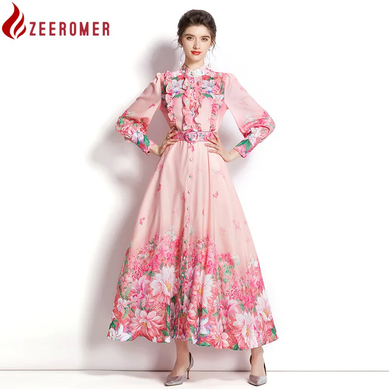 2022 Autumn Elegant Print Long Dress Women Stand Neck Lantern Sleeve Single-breasted Belt Party Robe Lady Ruffle Casual Vestidos
2022 Autumn Elegant Print Long Dress Women Stand Neck Lantern Sleeve Single-breasted Belt Party Robe Lady Ruffle Casual Vestidos