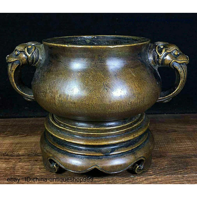 Old Dynasty Chinese Tibet Buddhism Temple Mark Bronze Beast Head Incense Burner
Old Dynasty Chinese Tibet Buddhism Temple Mark Bronze Beast Head Incense Burner